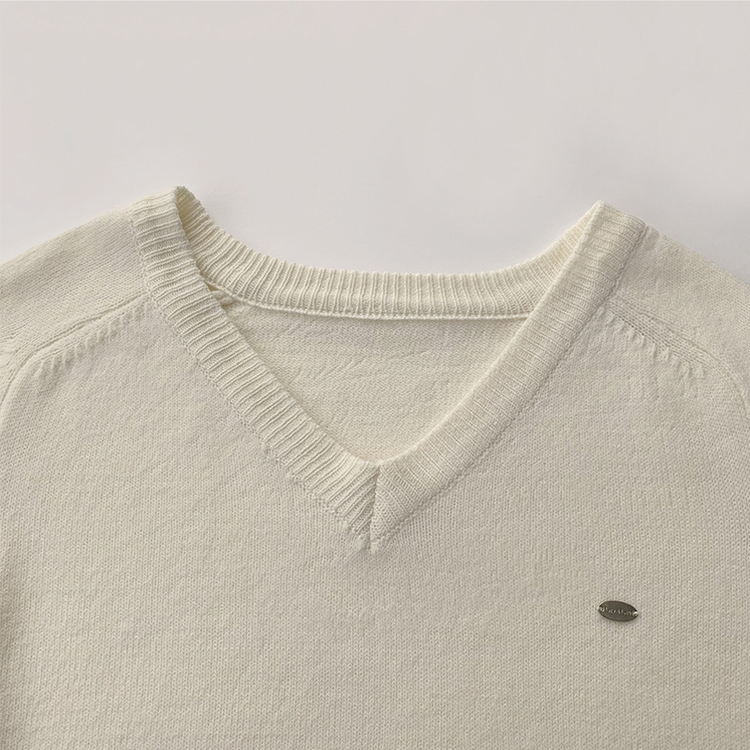 ラグランVネックワッペンニット(6color)