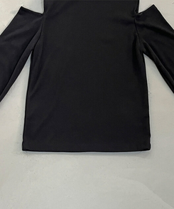 ショルダースリットウォーマーハイネック長袖Tシャツ(5color)