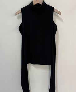 ショルダースリットウォーマーハイネック長袖Tシャツ(5color)