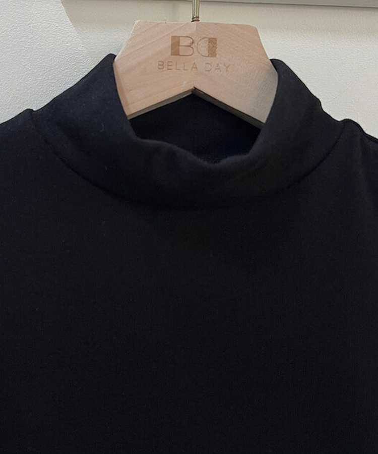 ショルダースリットウォーマーハイネック長袖Tシャツ(5color)