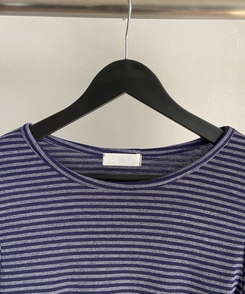 ラウンドストライプ長袖Tシャツ