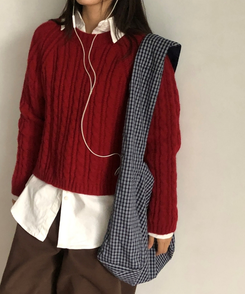 ヒョウ柄ショルダーバッグ BLACK