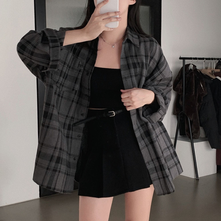 厚手ウールAラインプリーツミニスカートパンツ