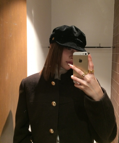 스웨이드 마도로스 모자 블랙