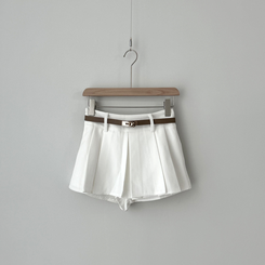 【ベルト付き】プリーツミニスカートパンツ