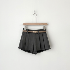 【ベルト付き】プリーツミニスカートパンツ