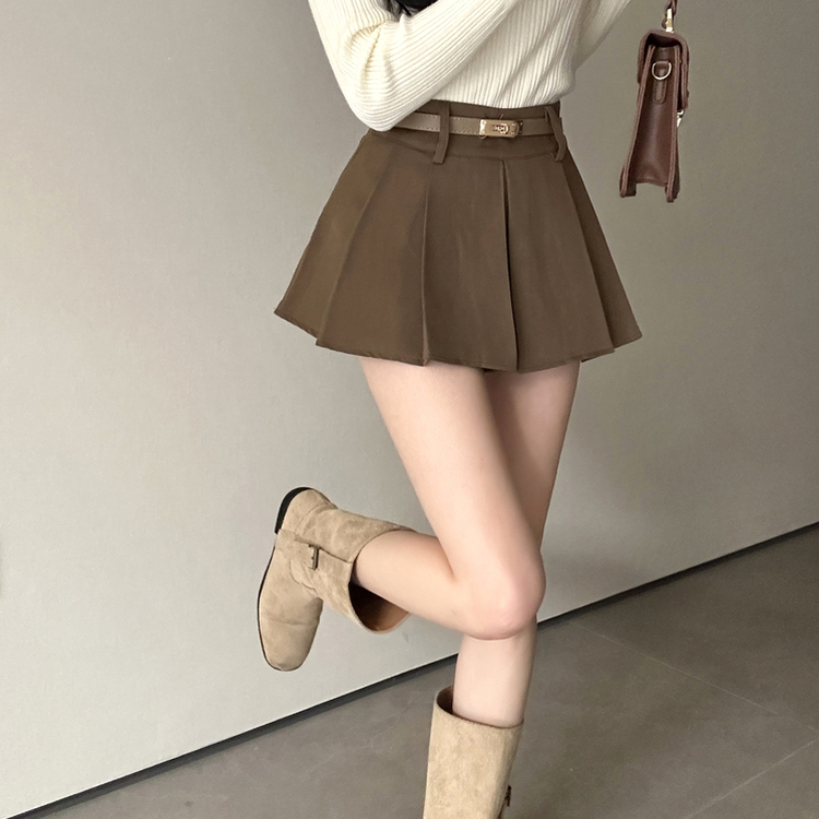 ベルト付き】プリーツミニスカートパンツ｜ミニスカート｜韓国