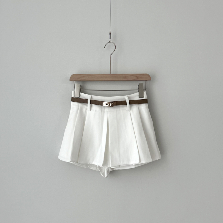 【ベルト付き】プリーツミニスカートパンツ
