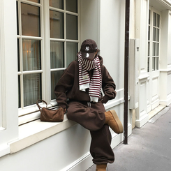 【起毛】ポコウォーマーフード(5color) BROWN