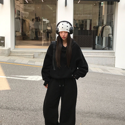 【起毛】ポコウォーマーフード(5color) BLACK