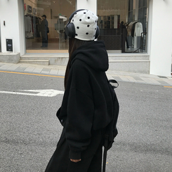 【起毛】ポコウォーマーフード(5color) BLACK