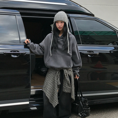 【起毛】ポコウォーマーフード(5color) CHARCOAL