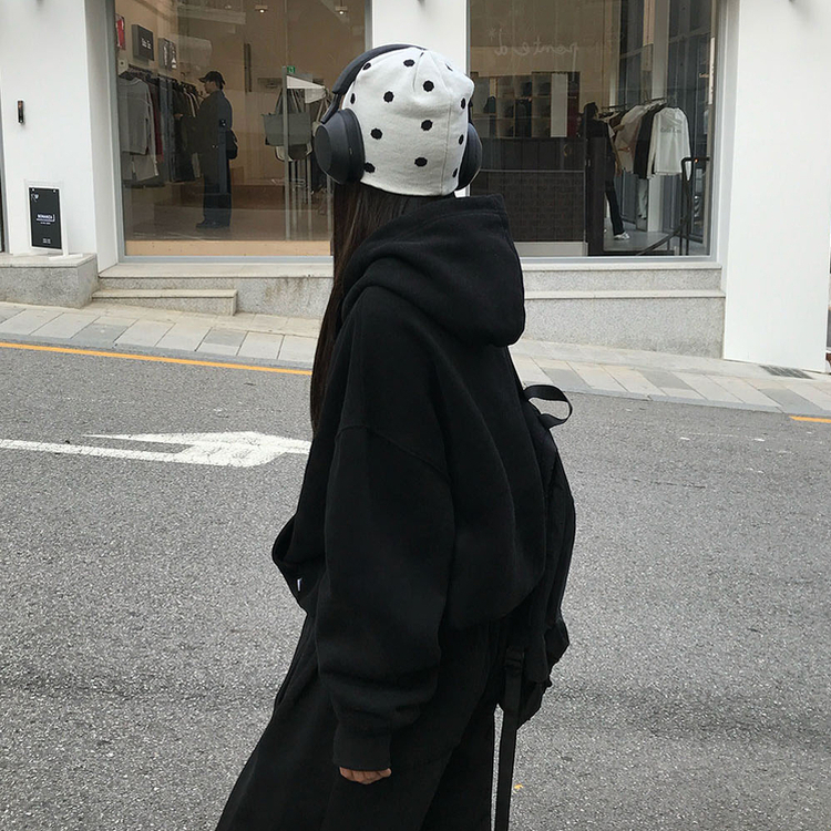 【起毛】ポコウォーマーフード(5color) BLACK