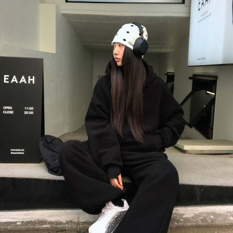 【起毛】ポコウォーマーフード(5color) BLACK