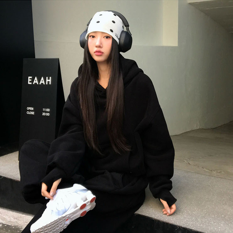 【起毛】ポコウォーマーフード(5color) BLACK