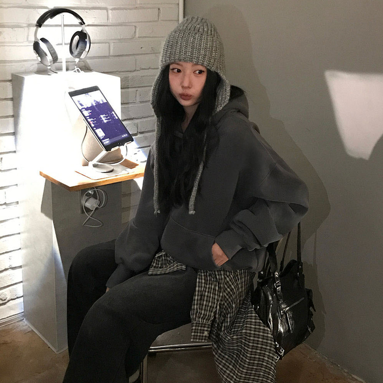 【起毛】ポコウォーマーフード(5color) CHARCOAL