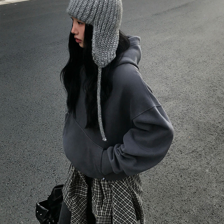 【起毛】ポコウォーマーフード(5color) CHARCOAL