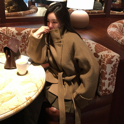 センターウエストウールショートコート BEIGE