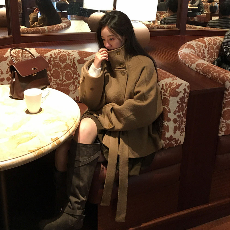 センターウエストウールショートコート BEIGE