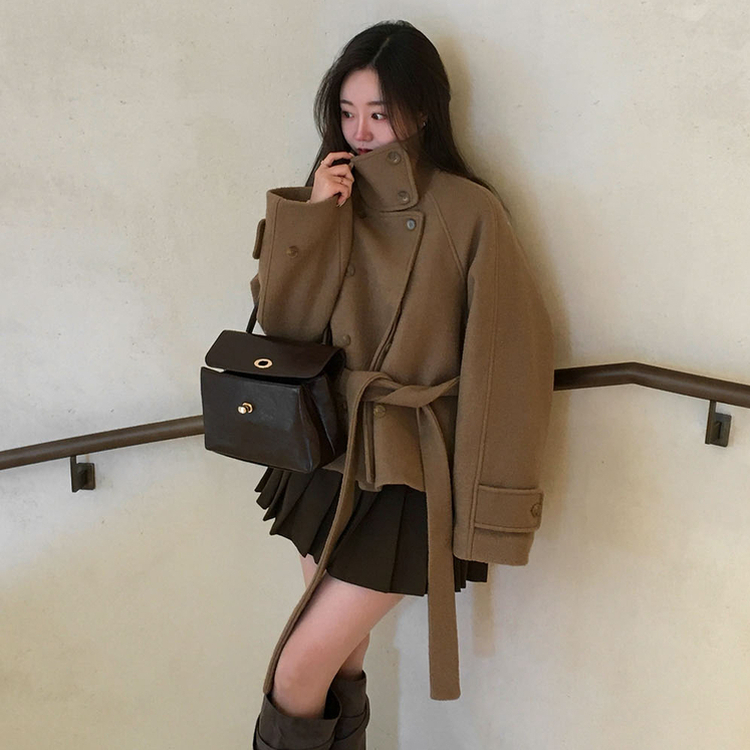 センターウエストウールショートコート BEIGE