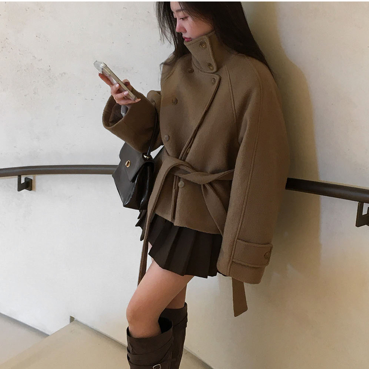 センターウエストウールショートコート BEIGE