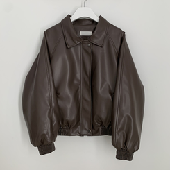 레더 아방핏 겨울 크롭자켓 양털 퍼안감 가죽점퍼