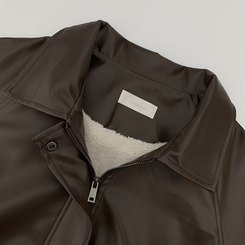 레더 아방핏 겨울 크롭자켓 양털 퍼안감 가죽점퍼