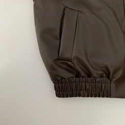 레더 아방핏 겨울 크롭자켓 양털 퍼안감 가죽점퍼