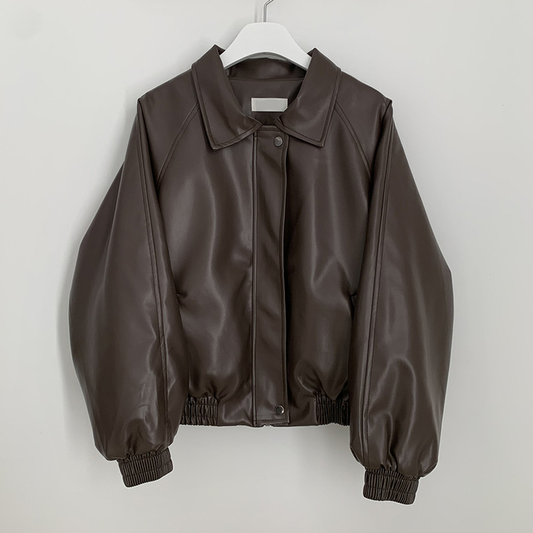 레더 아방핏 겨울 크롭자켓 양털 퍼안감 가죽점퍼