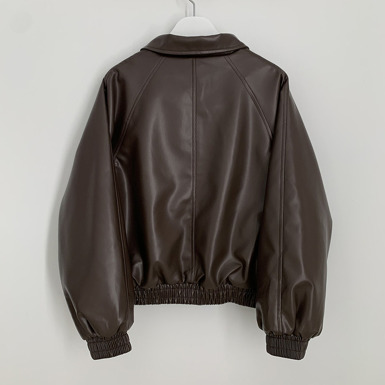 레더 아방핏 겨울 크롭자켓 양털 퍼안감 가죽점퍼