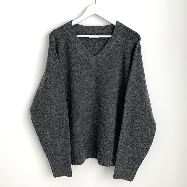 체형커버 아방핏 부드러운 무지 브이넥 나그랑 오버핏 폭닥 겨울니트 넉넉함보장 빅사이즈