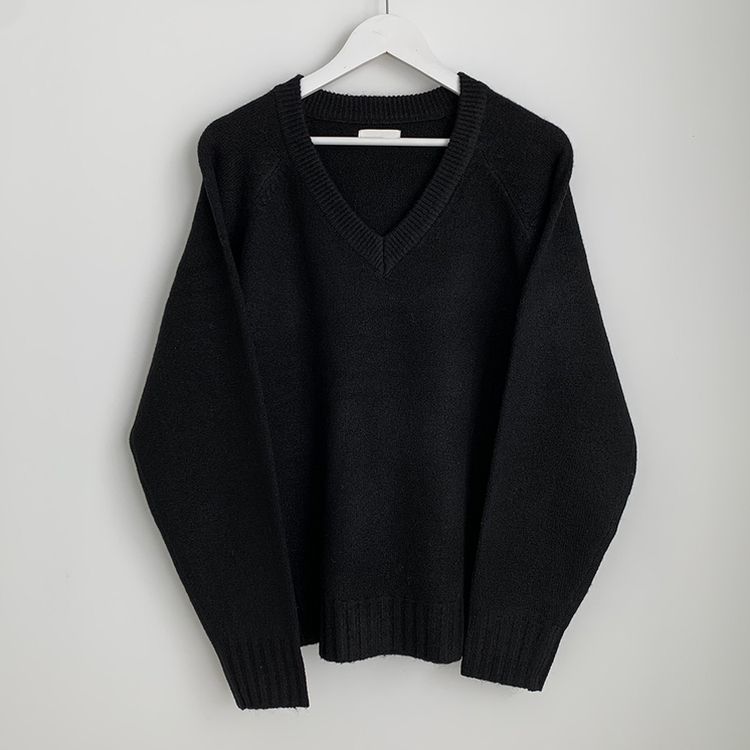 체형커버 아방핏 부드러운 무지 브이넥 나그랑 오버핏 폭닥 겨울니트 넉넉함보장 빅사이즈