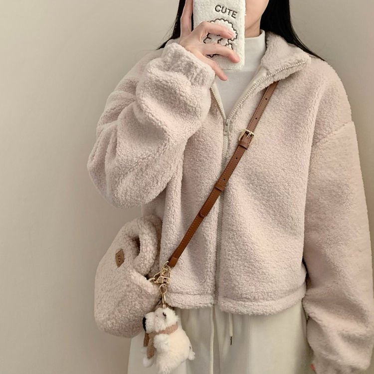 우디 양털 하이넥 집업 자켓 후리스 후드 뽀글이 겨울 겨울 아우터 겨울옷 후리스집업 플리스자켓