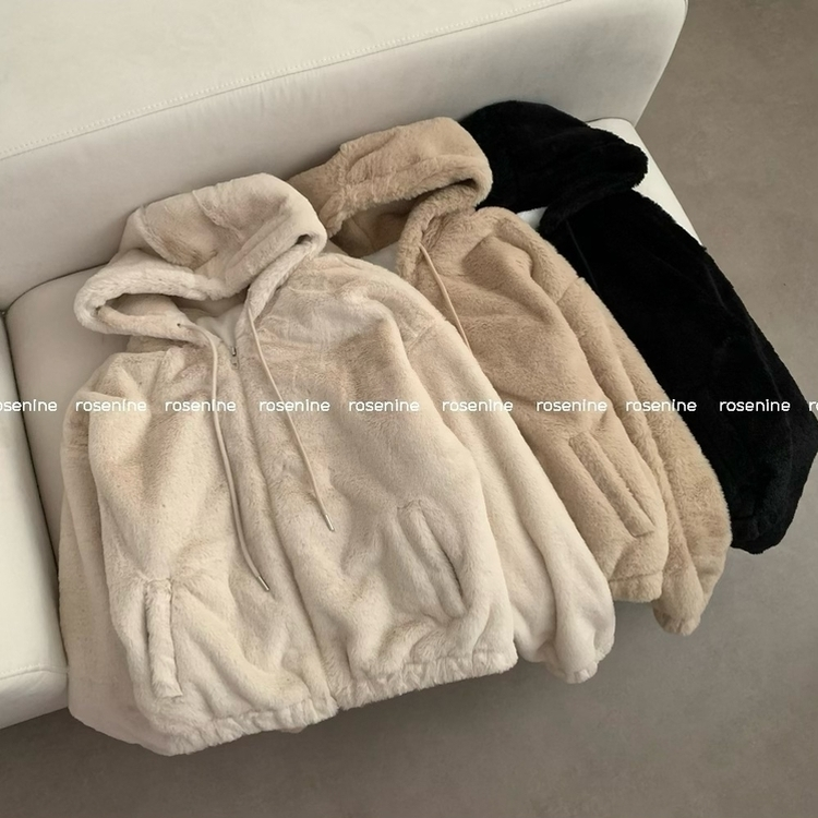 밍크 후드 집업 겨울 아우터 겨울옷 상의 뽀글이 후리스 기모