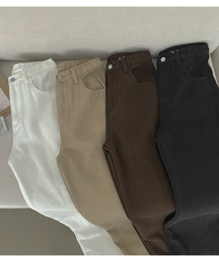 2XL겨울 필수 융털기모 도톰 절개 밴딩 와이드 면팬츠