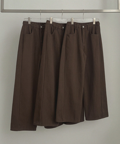 2XL겨울 필수 융털기모 도톰 절개 밴딩 와이드 면팬츠