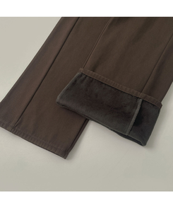 2XL겨울 필수 융털기모 도톰 절개 밴딩 와이드 면팬츠