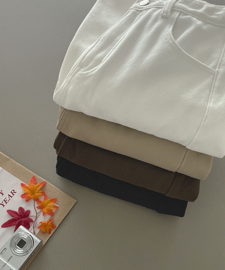 2XL겨울 필수 융털기모 도톰 절개 밴딩 와이드 면팬츠