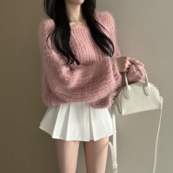 デイリーボートネックニット(5color) PINK