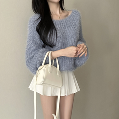 デイリーボートネックニット(5color) SKY BLUE