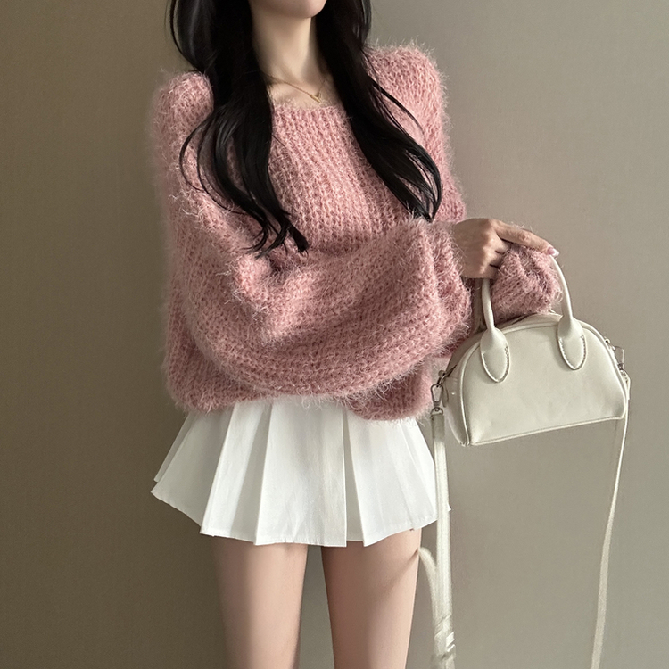 デイリーボートネックニット(5color) PINK