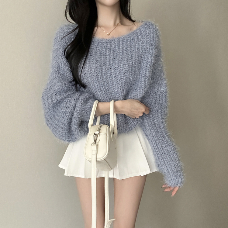 デイリーボートネックニット(5color) SKY BLUE