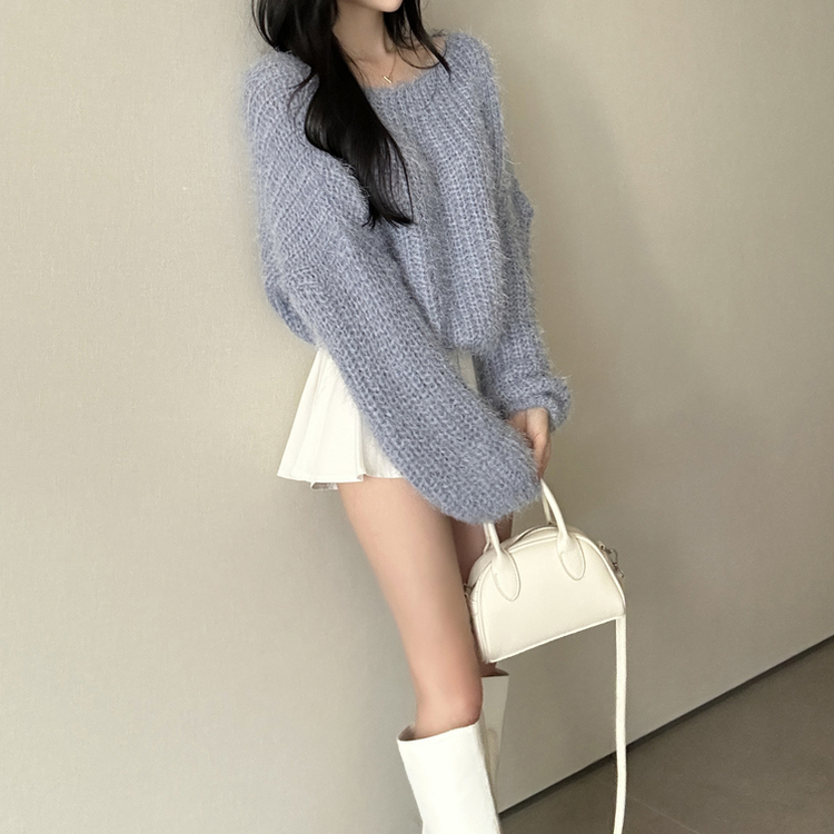 デイリーボートネックニット(5color) SKY BLUE