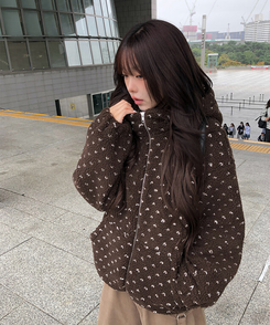 ハートボアフリースフードジャンパー BROWN