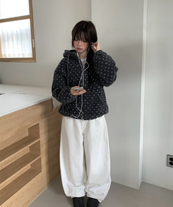 ハートボアフリースフードジャンパー CHARCOAL