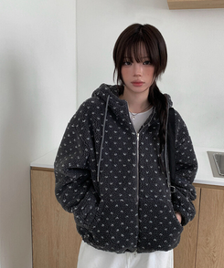 ハートボアフリースフードジャンパー CHARCOAL