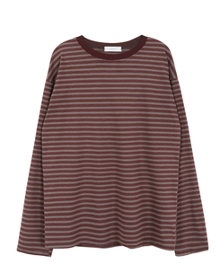 【起毛】ベインストライプTシャツ