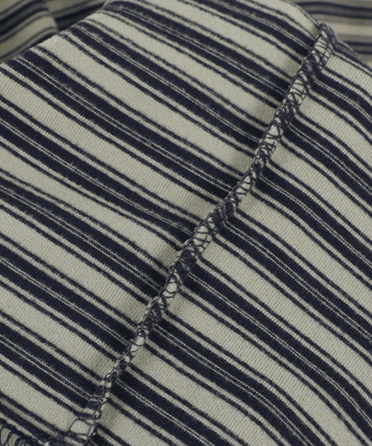 【起毛】ベインストライプTシャツ