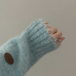 ボカシボタンラウンドウールニット(5color) MINT