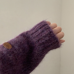 ボカシボタンラウンドウールニット(5color) PURPLE